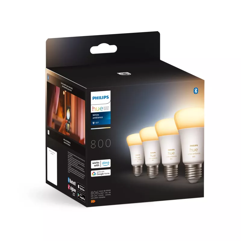 Philips Hue White ambience 4 kpl:n pakkaus E27 Bluetooth Zigbee älylamppu