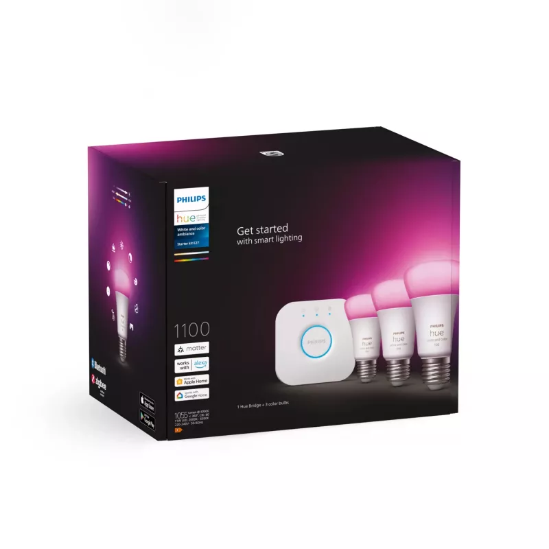Älyvalaistuksen aloituspaketti Philips Hue White and Colour Ambiance E27 Bluetooth Zigbee