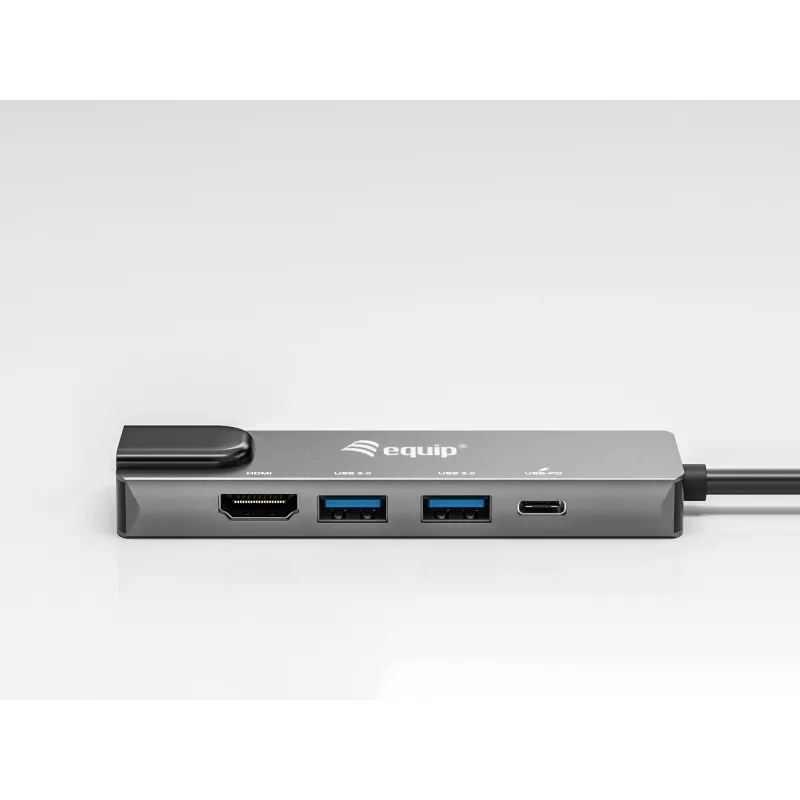 Equip USB-C 5-in-1 -monitoimisovitin, HDMI, Gigabit-LAN, USB 3.2 Gen1, 100W USB PD