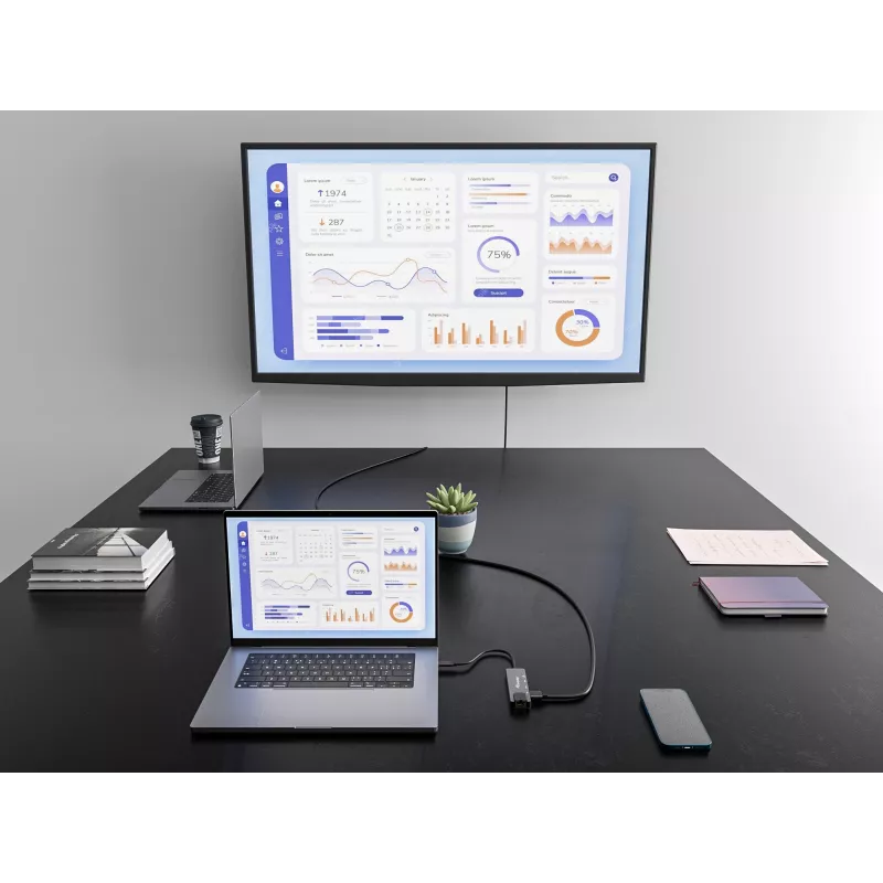 Equip USB-C 5-in-1 -monitoimisovitin, HDMI, Gigabit-LAN, USB 3.2 Gen1, 100W USB PD