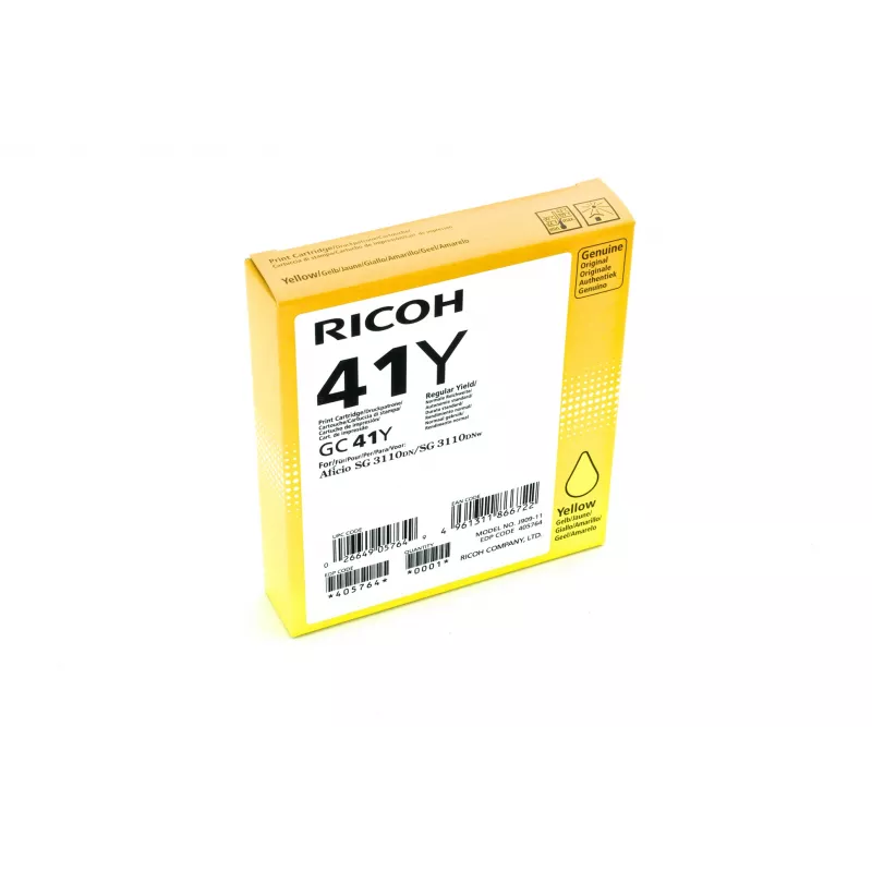 Ricoh 405764 mustepatruuna 1 kpl alkuperäinen vakiokapasiteetti keltainen