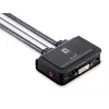 LevelOne 2-porttinen USB DVI-D Single Link -kaapeli KVM-kytkin, äänituki