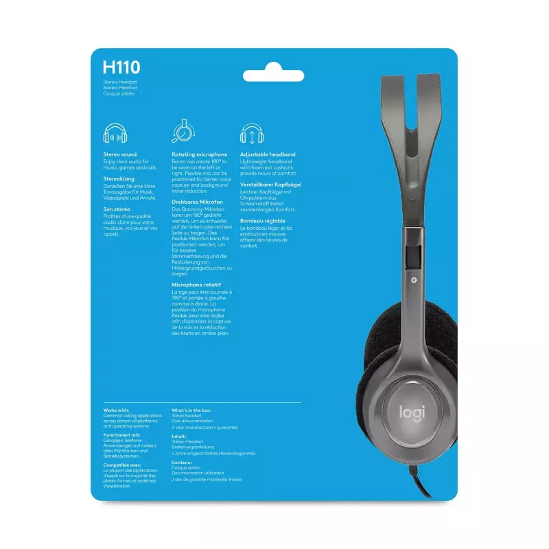 LOGITECH H110 – 3,5 mm – stereo-kuulokemikrofoni