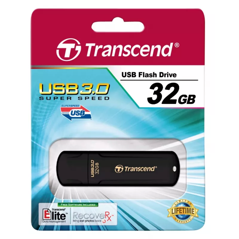 TRANSCEND Jetflash 700 - 32GB USB-muistitikku - USB 3.0 - musta