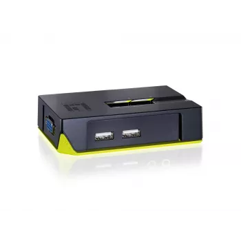 LevelOne 2-porttinen USB VGA KVM-kytkin, 2048 x 1536 pikseliä, musta, vihreä