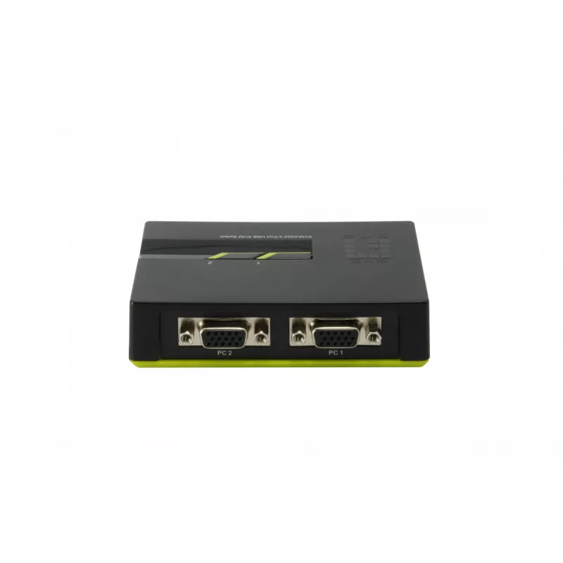 LevelOne 2-porttinen USB VGA KVM-kytkin, 2048 x 1536 pikseliä, musta, vihreä