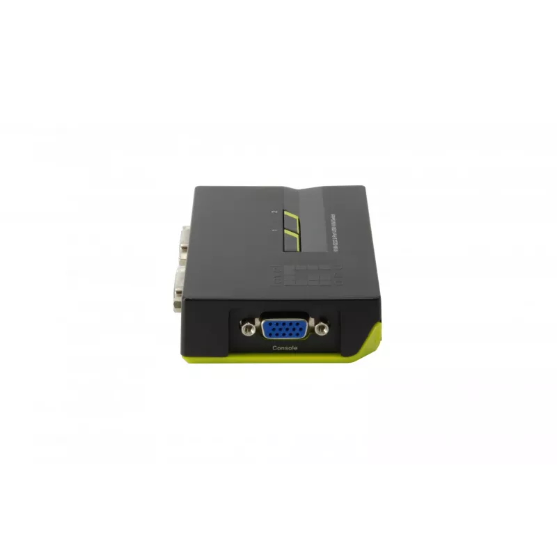LevelOne 2-porttinen USB VGA KVM-kytkin, 2048 x 1536 pikseliä, musta, vihreä