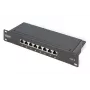 DIGITUS Patchpanel CAT6 8-Port suojattu musta 10in