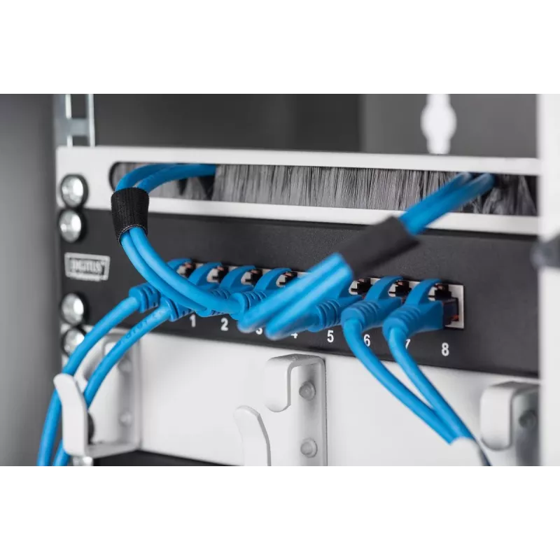 DIGITUS Patchpanel CAT6 8-Port suojattu musta 10in