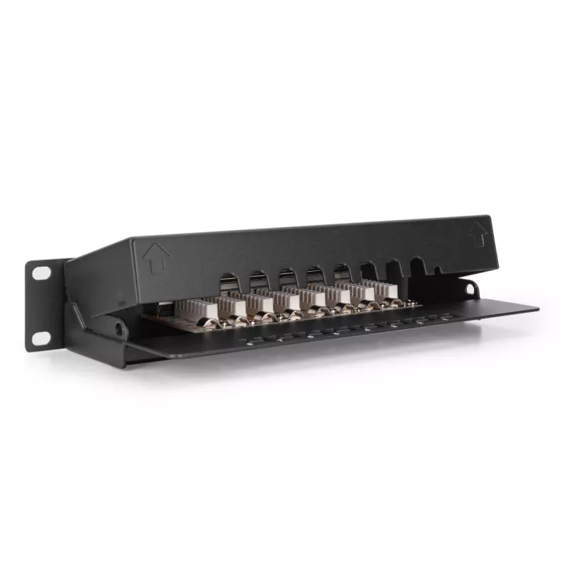 DIGITUS Patchpanel CAT6 8-Port suojattu musta 10in