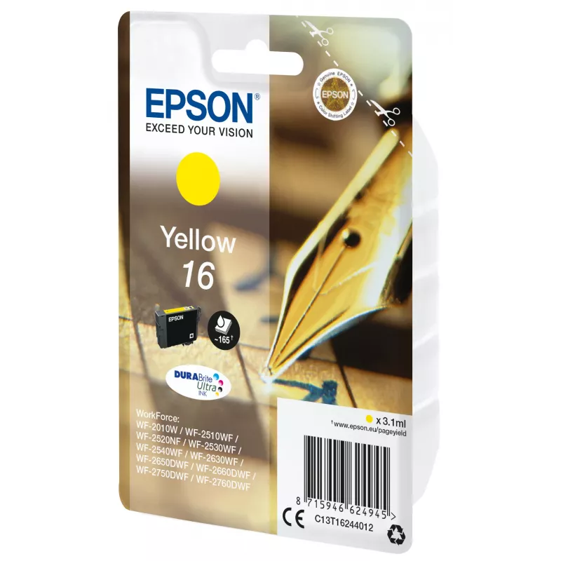 Epson kynä ja ristisanatehtävä Singlepack keltainen 16 DURABrite Ultra muste