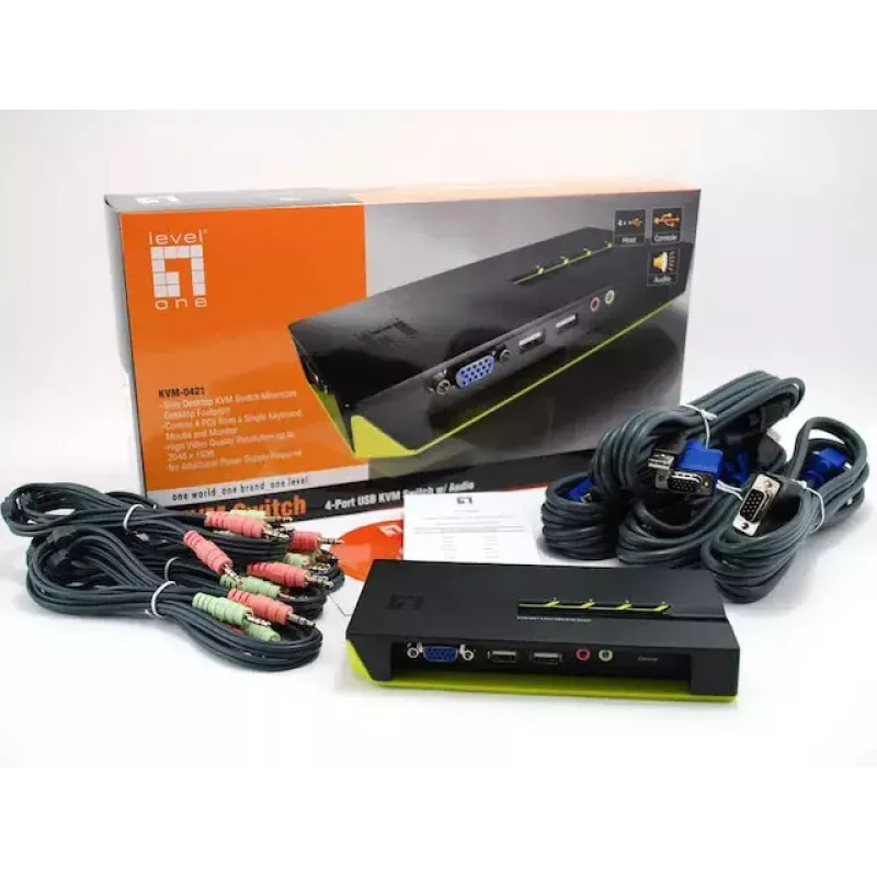 LevelOne 4-Port USB VGA KVM Switch, äänituki