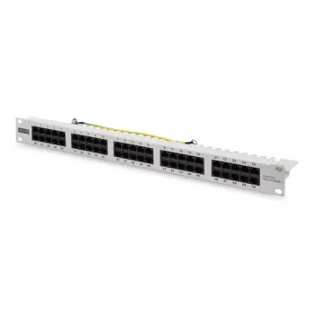 DIGITUS CAT 3 ISDN-patch-paneeli, suojaamaton 50-portti RJ45, 8P4C, LSA, 1U, räkkiasennus, väri harmaa RAL 7035