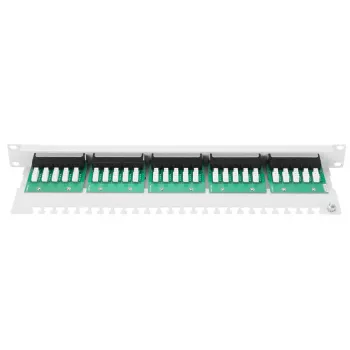 DIGITUS CAT 3 ISDN-patch-paneeli, suojaamaton, 25-portti RJ45, 8P4C, LSA, 1U, räkkiasennus, väri harmaa RAL 7035