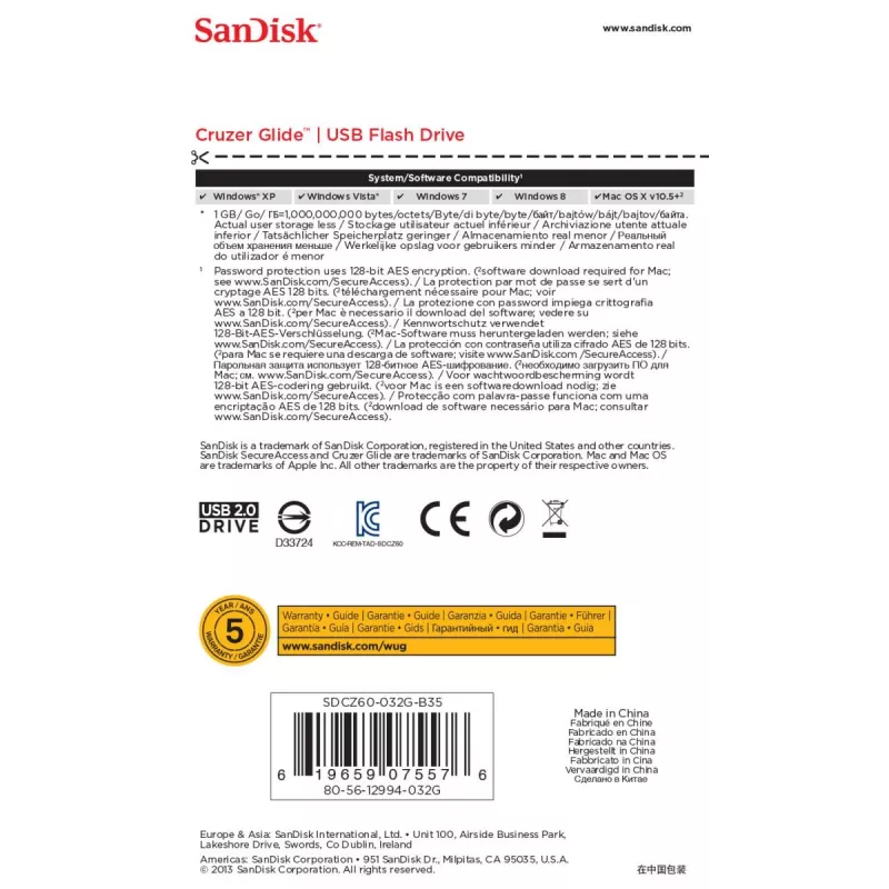 WESTERN DIGITAL SanDisk Cruzer Glide - 32GB USB-muistitikku - USB 2.0