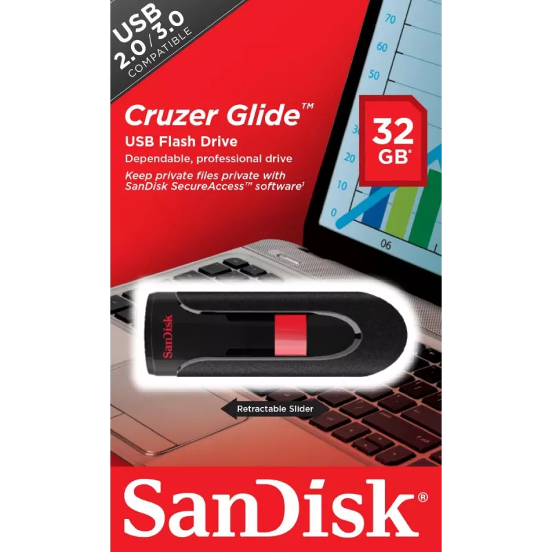 WESTERN DIGITAL SanDisk Cruzer Glide - 32GB USB-muistitikku - USB 2.0