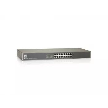 LevelOne 16-porttinen Fast Ethernet -kytkin, hallitsematon, Fast Ethernet (10/100), täysduplex, rack-asennus