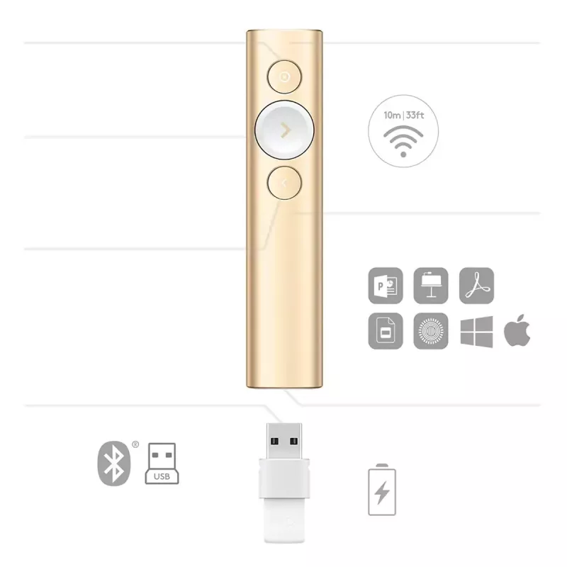 LOGITECH Spotlight esityskaukosäädin – kulta