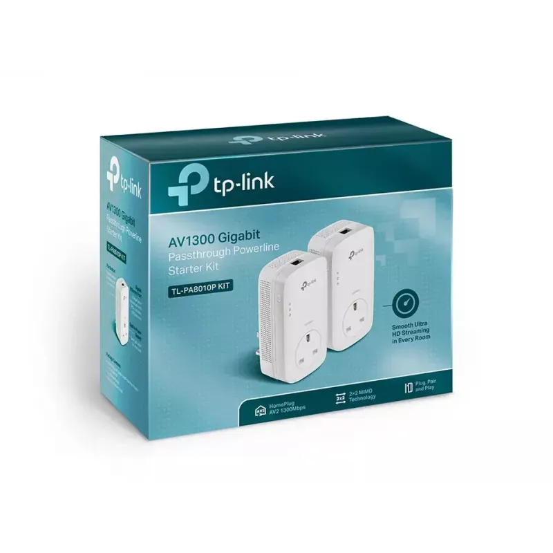 TP-Link TL-PA8010P KIT PowerLine-verkkosovitin 1300 Mbit/s Ethernet LAN valkoinen 2 kpl