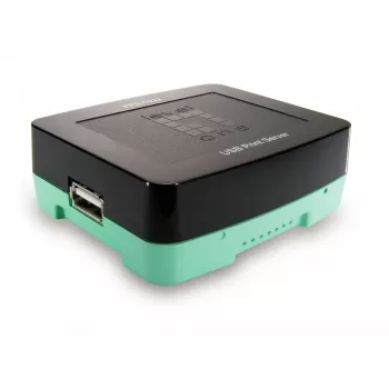 LevelOne USB-tulostinpalvelin, musta, vihreä, aktiivisuus, linkki, virta, tila, Taiwan, Ethernet LAN, IEEE 802.3, IEEE 802.3u, 10,100 Mbit/s