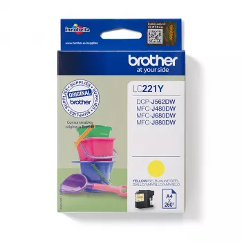 Brother LC221Y mustepatruuna, 1 kpl alkuperäinen keltainen