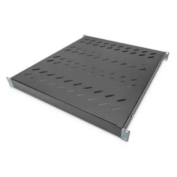 DIGITUS 1U kiinteä hylly, säädettävä 800 mm syville kaapeille, 500 mm syvyys, väri musta (RAL 9005)