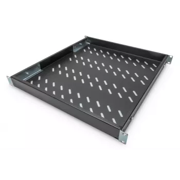 DIGITUS 1U kiinteä hylly, säädettävä 800 mm syville kaapeille, 500 mm syvyys, väri musta (RAL 9005)