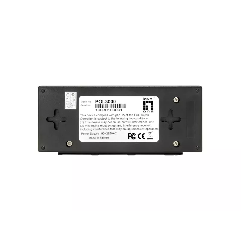 LevelOne POI-3000 Gigabit PoE+ -injektori, 30 W, musta