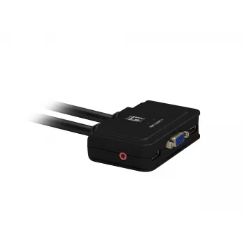 LevelOne 2-porttinen USB VGA -kaapeli KVM-kytkin, äänituki, 2048 x 1536 pikseliä, musta