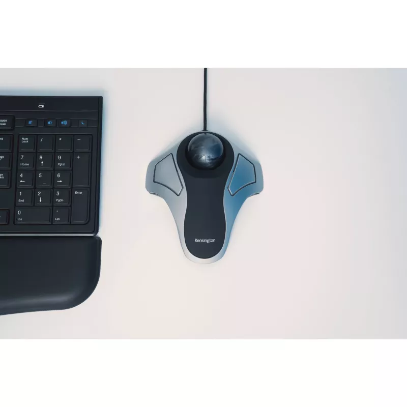 Kensington Orbit optinen trackball, molempikätinen, optinen, USB Type-A, hopea