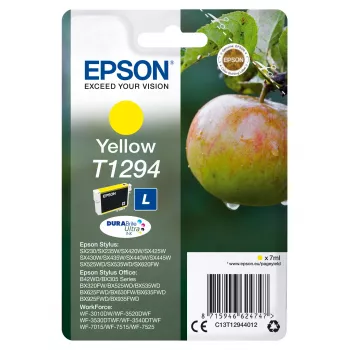 Epson Apple yksittäispakkaus keltainen T1294 DURABrite Ultra muste, keltainen, pigmenttimuste, 7 ml, 1 kpl, 616 sivua