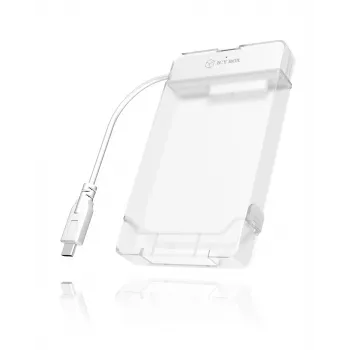 ICY BOX IB-AC703-C HDD/SSD-kotelo läpinäkyvä, valkoinen 2,5