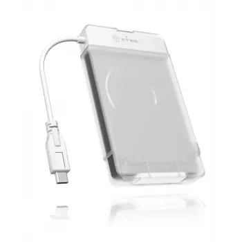 ICY BOX IB-AC703-C HDD/SSD-kotelo läpinäkyvä, valkoinen 2,5