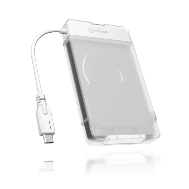 ICY BOX IB-AC703-C HDD/SSD-kotelo läpinäkyvä, valkoinen 2,5