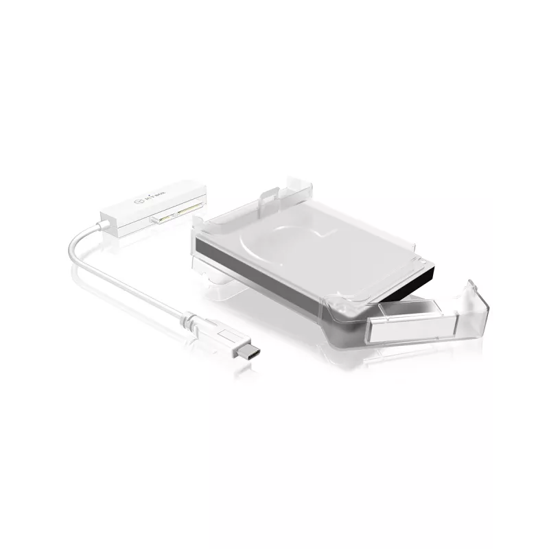 ICY BOX IB-AC703-C HDD/SSD-kotelo läpinäkyvä, valkoinen 2,5