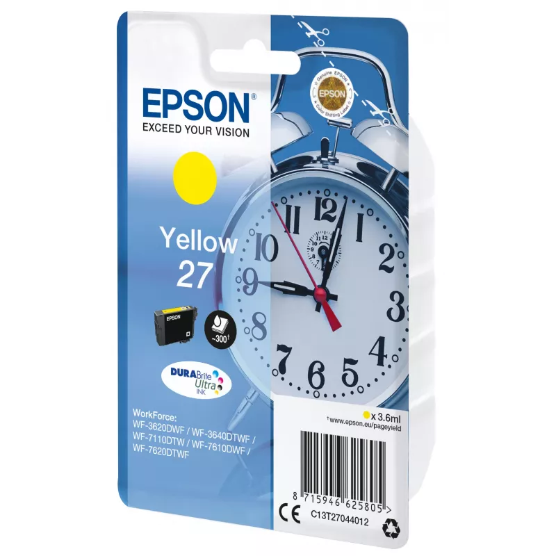 Epson herätyskello yksittäispakkaus keltainen 27 DURABrite Ultra -muste
