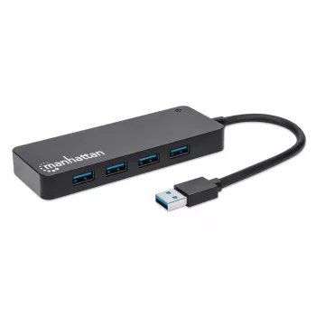 Manhattan USB-A 4-porttinen keskitin, 4x USB-A-porttia, 5 Gbps (USB 3.2 Gen1 eli USB 3.0), USB-virralla toimiva (ulkoista virtalähdettä ei tarvita), vastaa malleja ST4300PBU3 & ST4300MINU3B