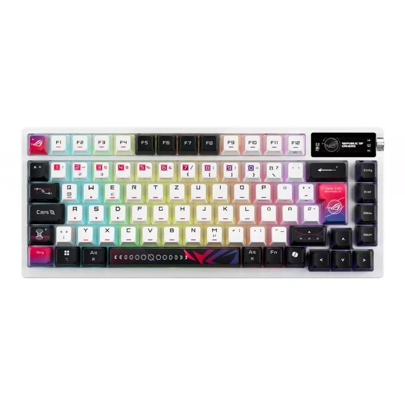 ASUS ROG Azoth X näppäimistö peli USB + RF langaton + Bluetooth QWERTZ valkoinen