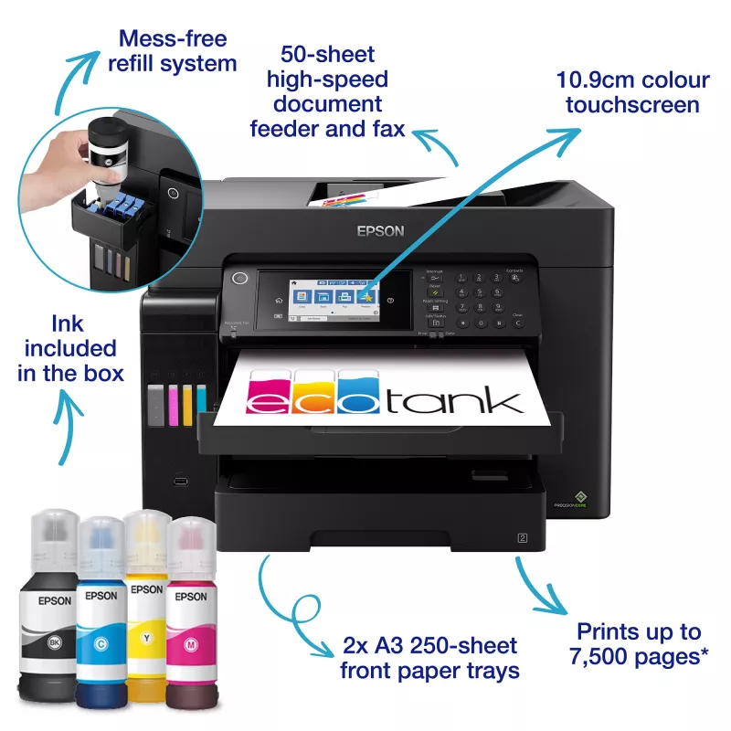 Epson EcoTank ET-16655 mustesuihku A3 4800 x 1200 DPI 32 ppm Wi-Fi
