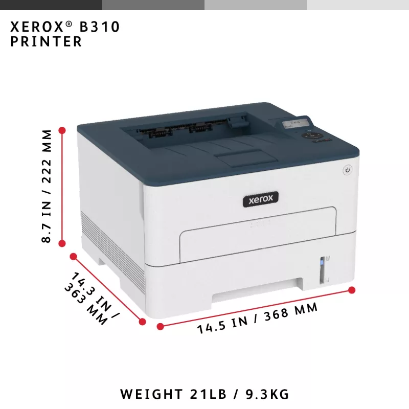 Xerox B310 A4 40ppm langaton duplex-tulostin PS3 PCL5e/6 2 lokeroa yhteensä 350 arkkia