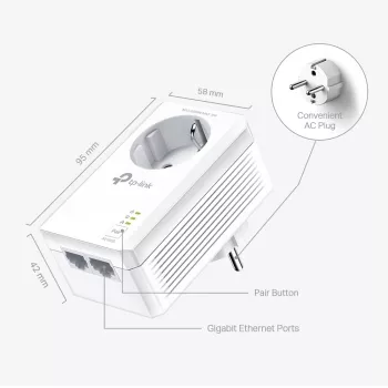 TP-Link TL-PA7027P KIT PowerLine-verkkosovitin 1000 Mbit/s Ethernet LAN valkoinen 2 kpl