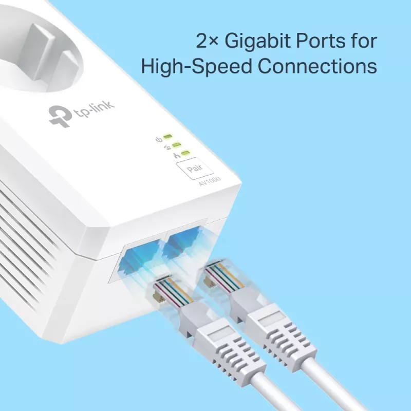 TP-Link TL-PA7027P KIT PowerLine-verkkosovitin 1000 Mbit/s Ethernet LAN valkoinen 2 kpl