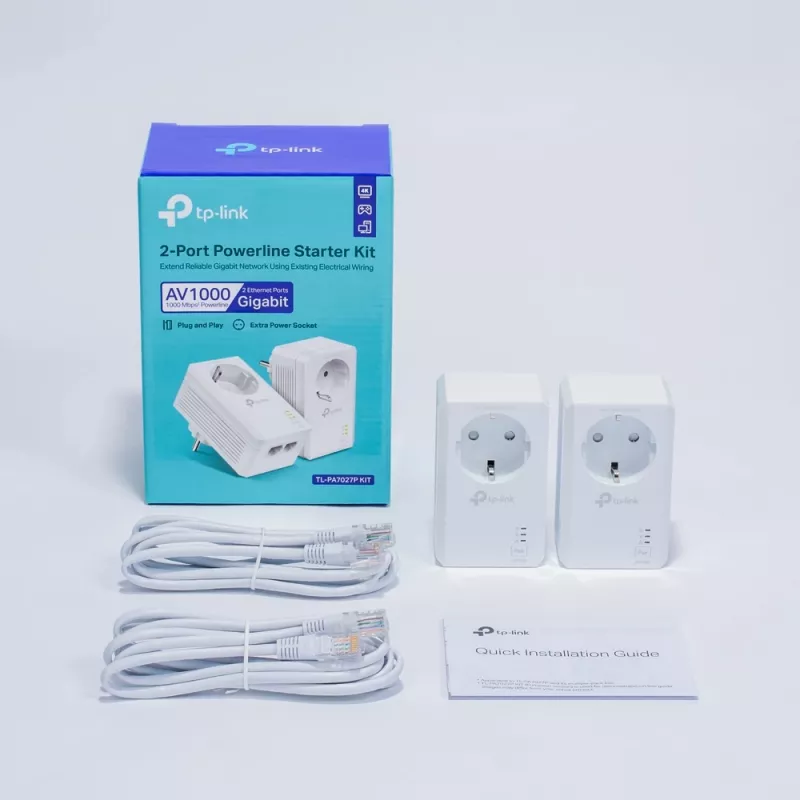 TP-Link TL-PA7027P KIT PowerLine-verkkosovitin 1000 Mbit/s Ethernet LAN valkoinen 2 kpl
