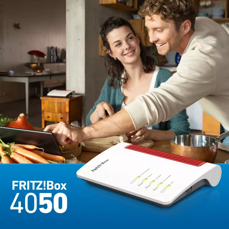 Box 4050 WLAN-reititin Gigabit Ethernet Dualband (2,4 GHz / 5 GHz) musta, valkoinen
