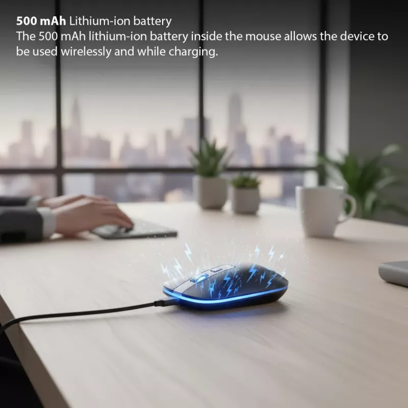 Inca IWM-531RA langaton ja Bluetooth-hiiri, 1600 DPI, 4D-painike, hiljainen, antrasiitti