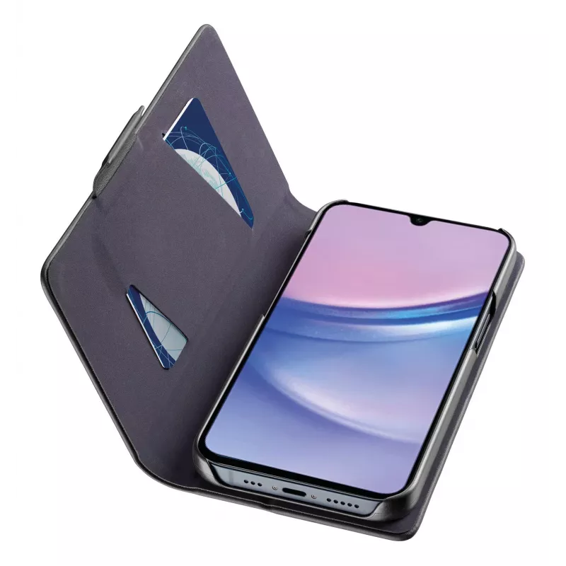 Cellularline Book - Galaxy A16 kirjakotelo korttipaikalla ja magneettisulkimella