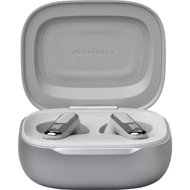 JBL Live Flex 3 -kuulokemikrofoni langaton in-ear puhelut/musiikki/urheilu/arkikäyttö hopea