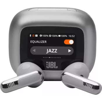 JBL Live Flex 3 -kuulokemikrofoni langaton in-ear puhelut/musiikki/urheilu/arkikäyttö hopea