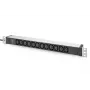 DIGITUS 1U alumiini PDU räkkiasennettava 12x C13 16A 230VAC 50/60Hz suojakosketinpistoke