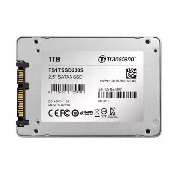 TRANSCEND SSD 230s 1TB 2.5in SATA III 6Gb/s TLC alumiinikotelo